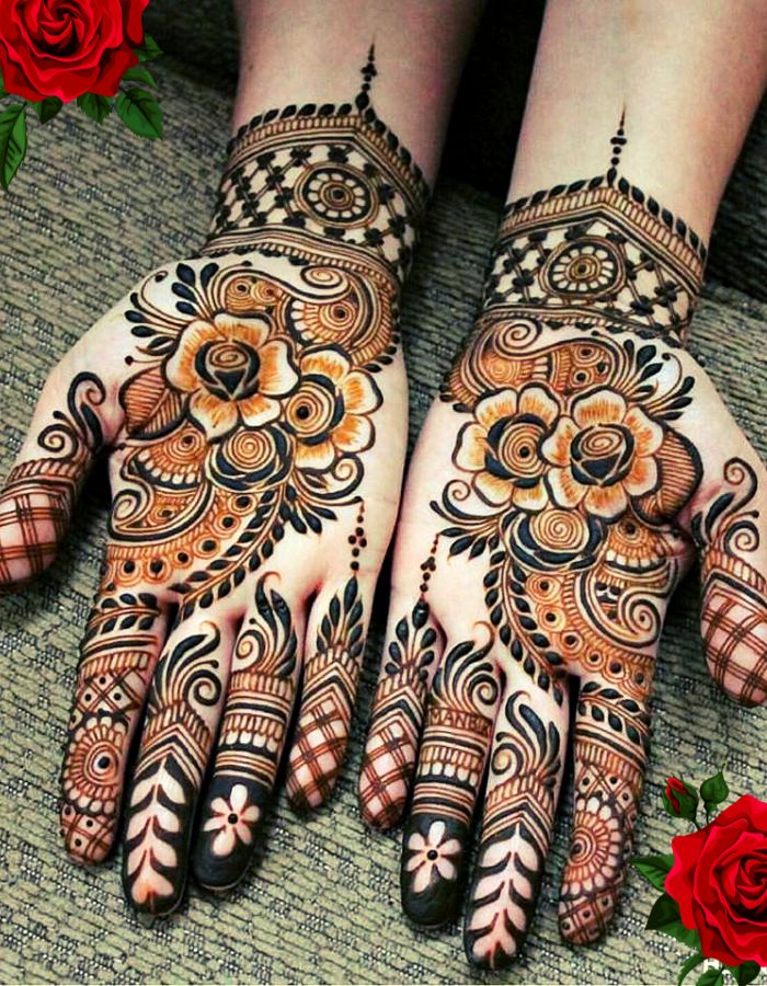 stylish mehndi design photo 