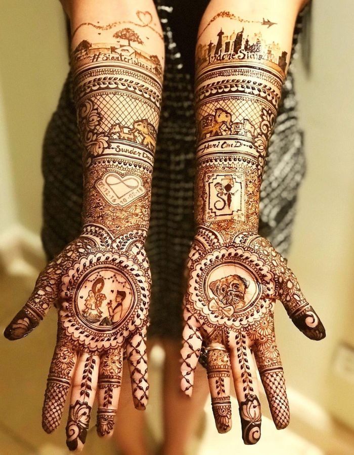 simple mehndi design for bride