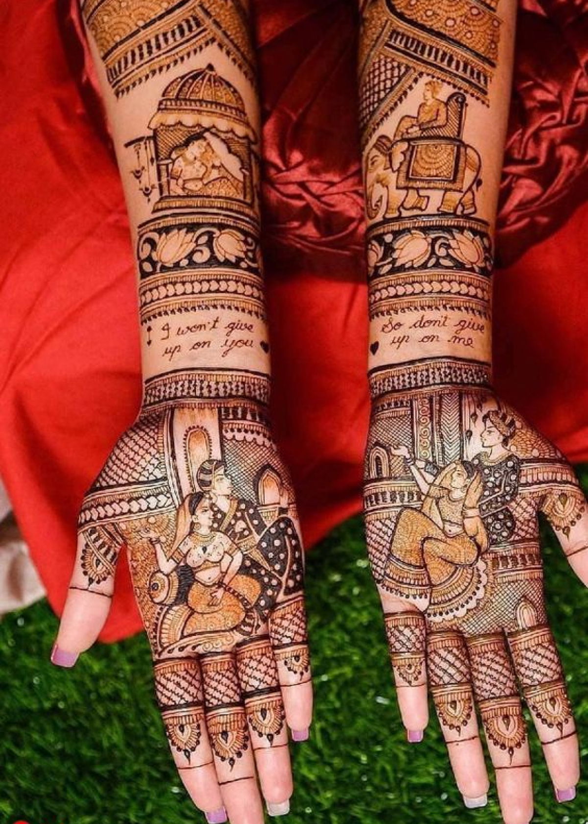 front hand mehndi design for bride 