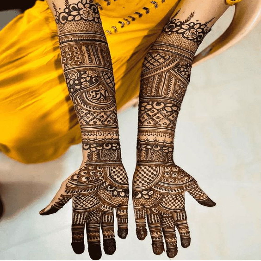 full hand mehndi design  