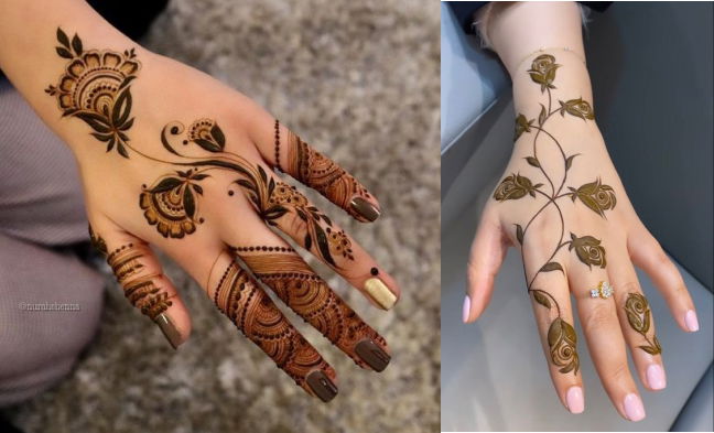 Floral Back Hand Mehndi Design