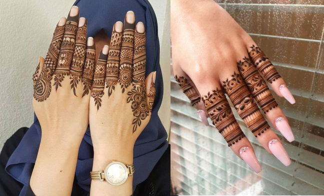 Mehndi design for fingers
