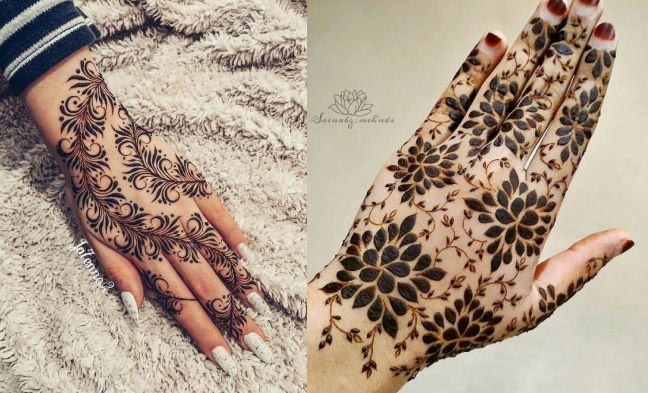 Unique Mehndi Back Hand Design