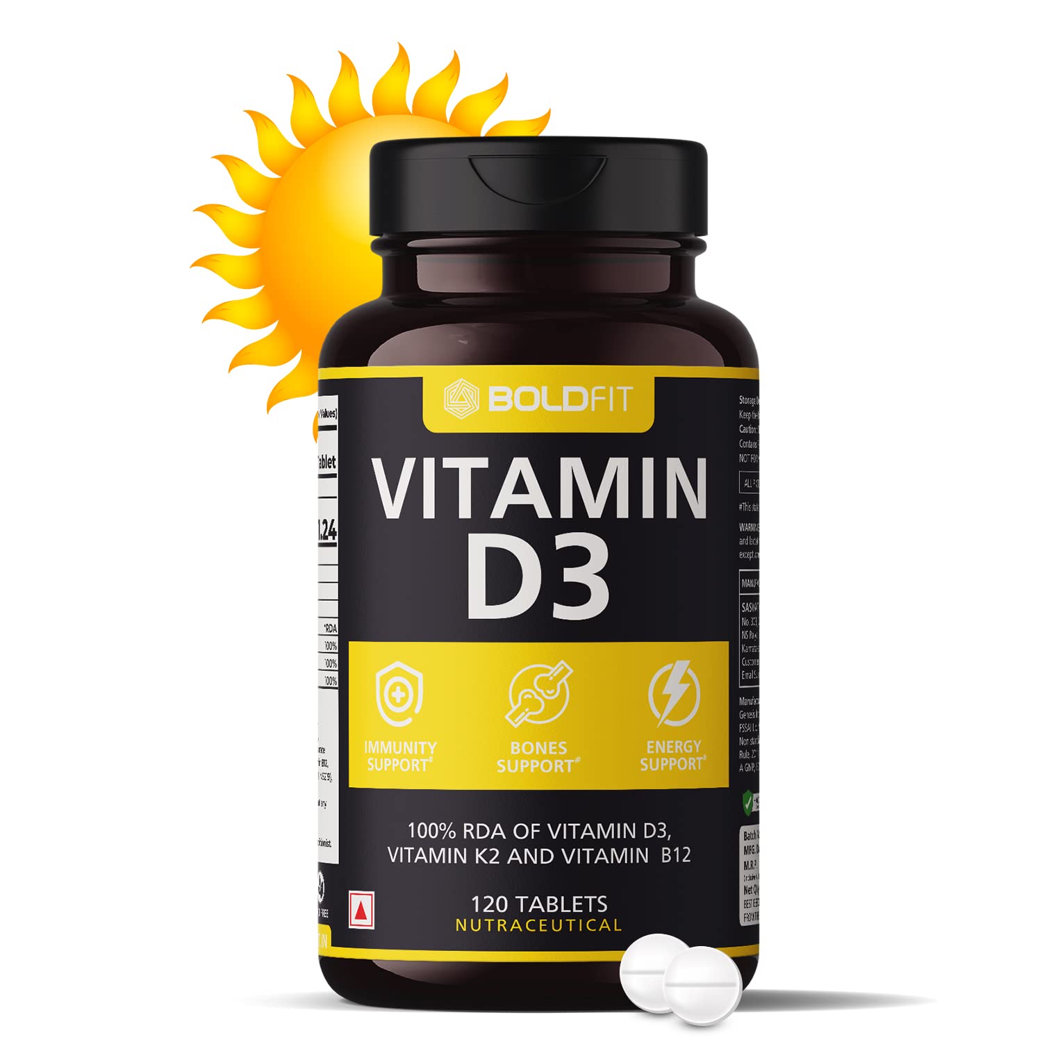 Boldfit Vitamin D3 Capsules 60000 IU