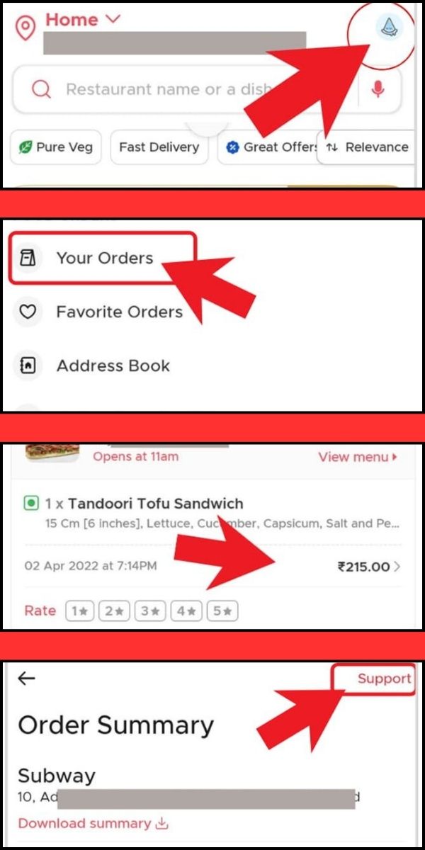 Steps on how to cancel zomato order after 60 seconds