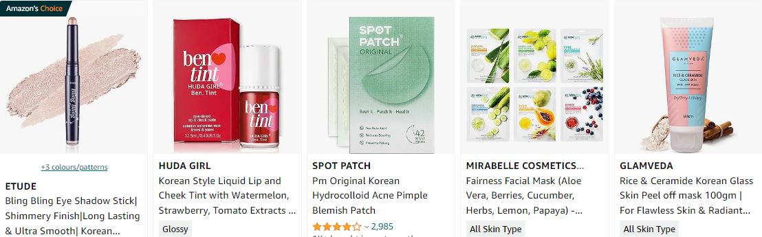 Korean makeup products