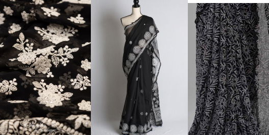 Black Chikankari sarees online