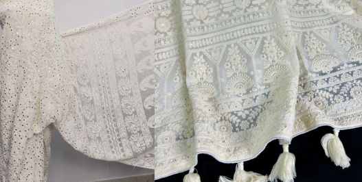 White Chikankari Sarees