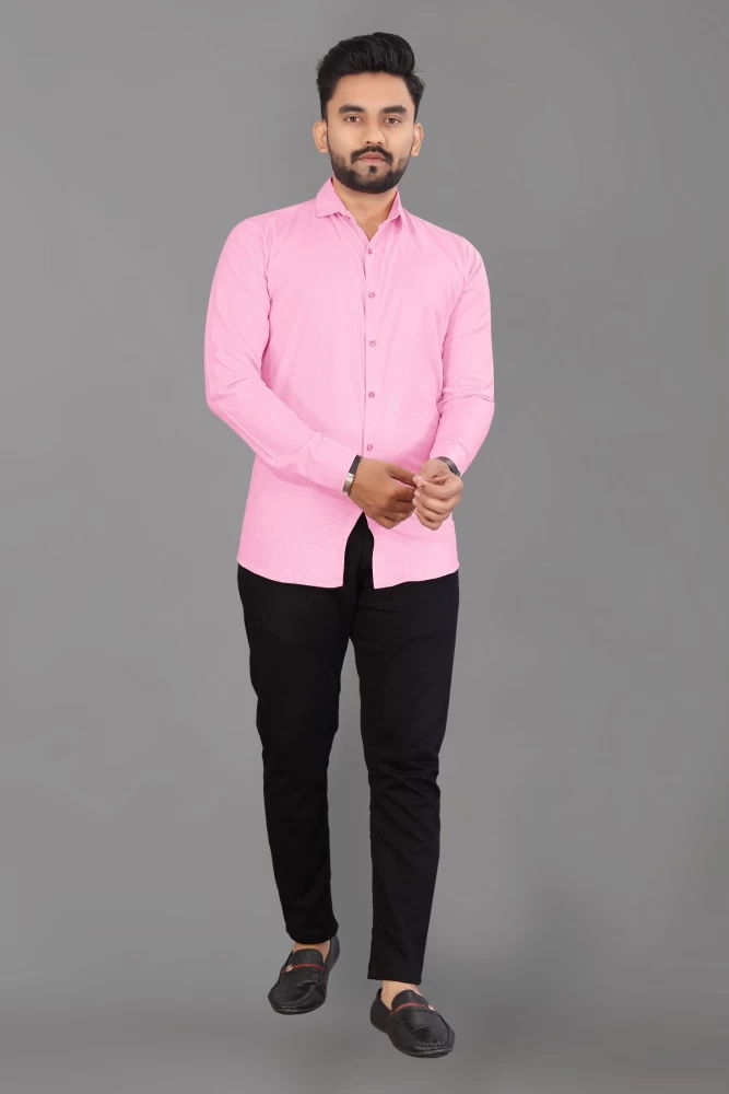 PINK SHIRT WITH BLACK PANTS | pink shirt combination pant