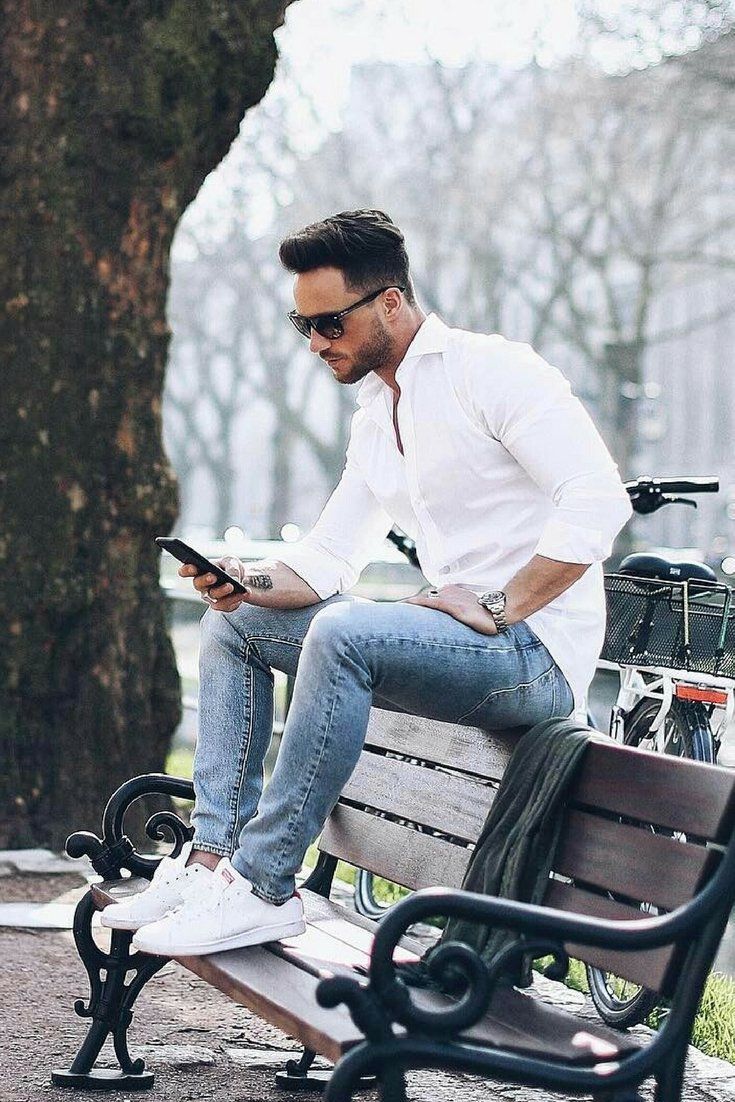 Ice Blue Jeans With White Shirt1