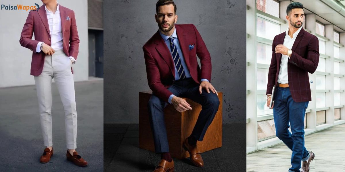 maroon blazer combination