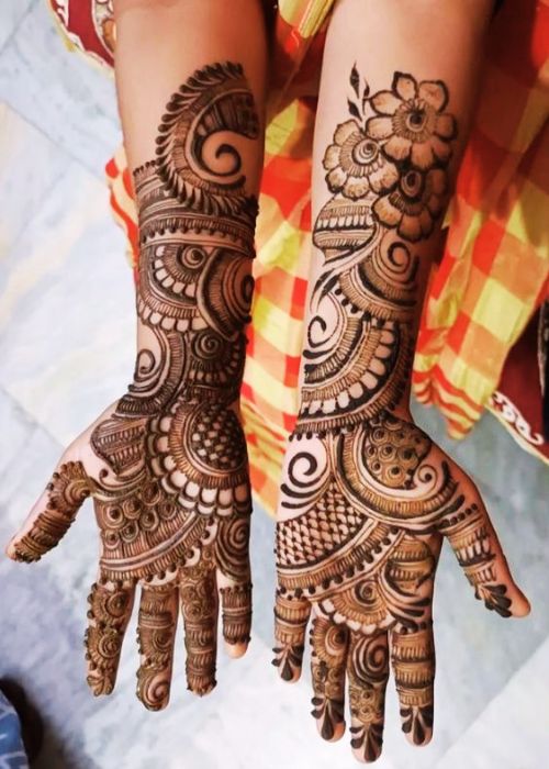 full hand arabic mehndi design