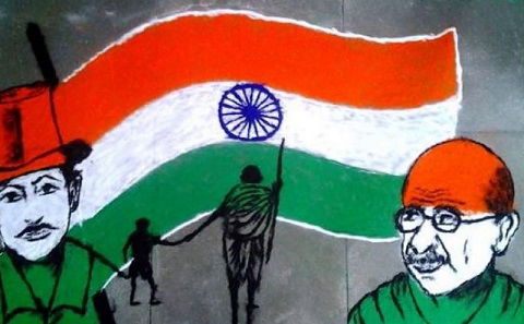 Freedom Fighters Rangoli