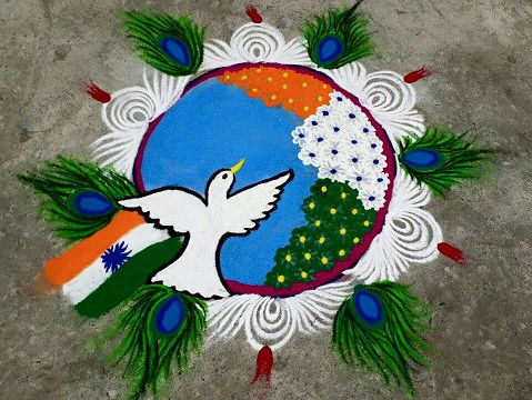 Dove Picture Republic Day Special Rangoli