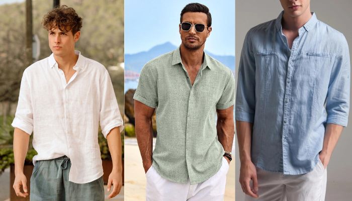 linen casual dress for men