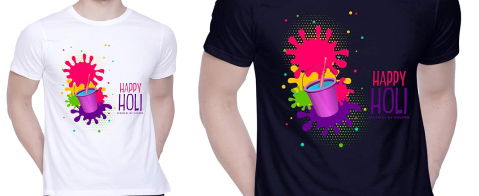 Printed Holi T-shirt for Men