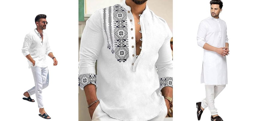 All white Kurta for men
