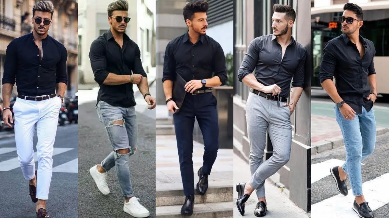 Black Shirt matching pants Combination Ideas For Men