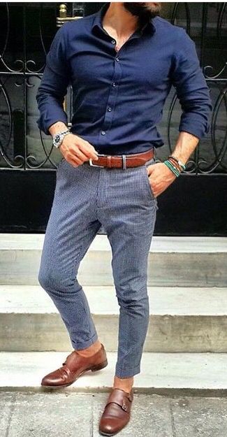 Grey Pants with Navy Blue Shirt | grey color pant matching shirt