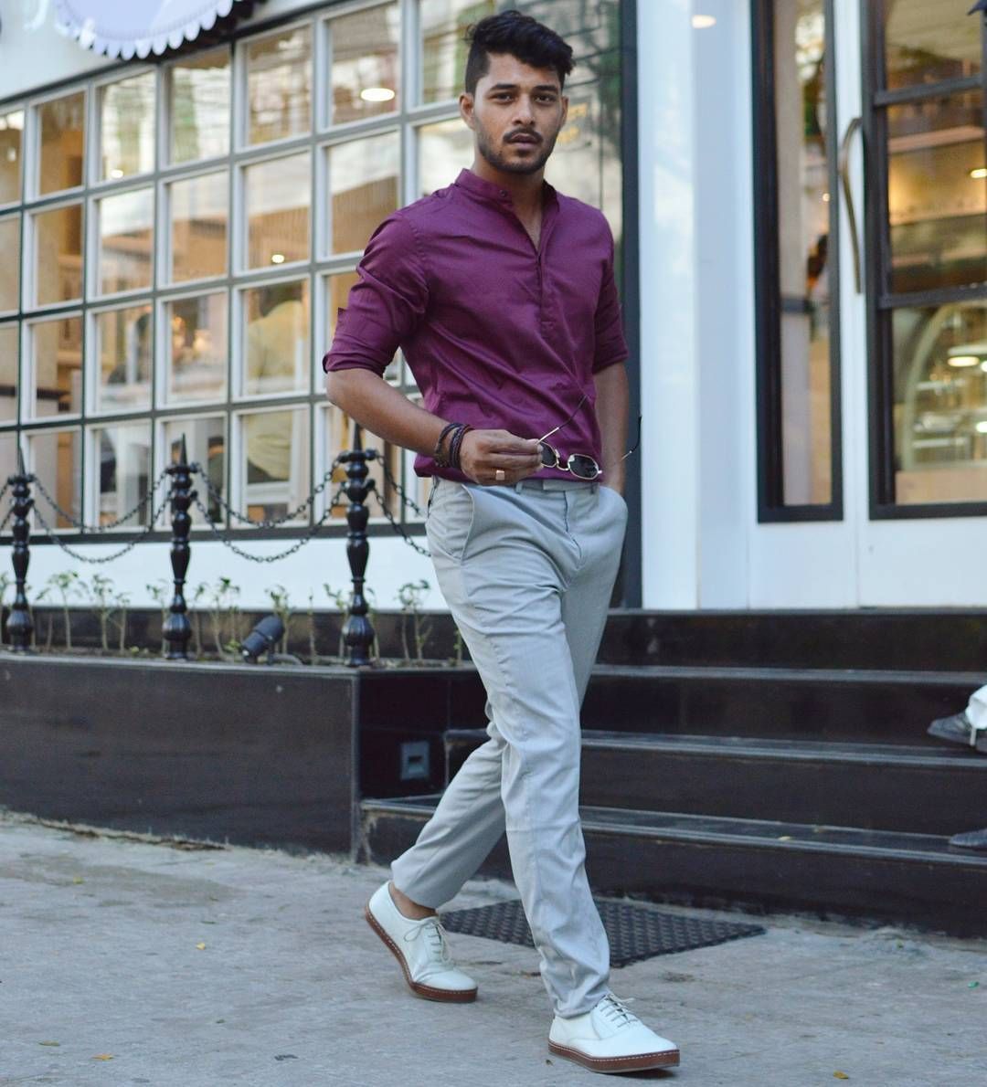 Grey Pants with Mehroon Shirt | Grey Pant Matching shirt