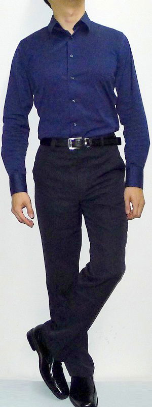 Blue Shirt With Black Pants