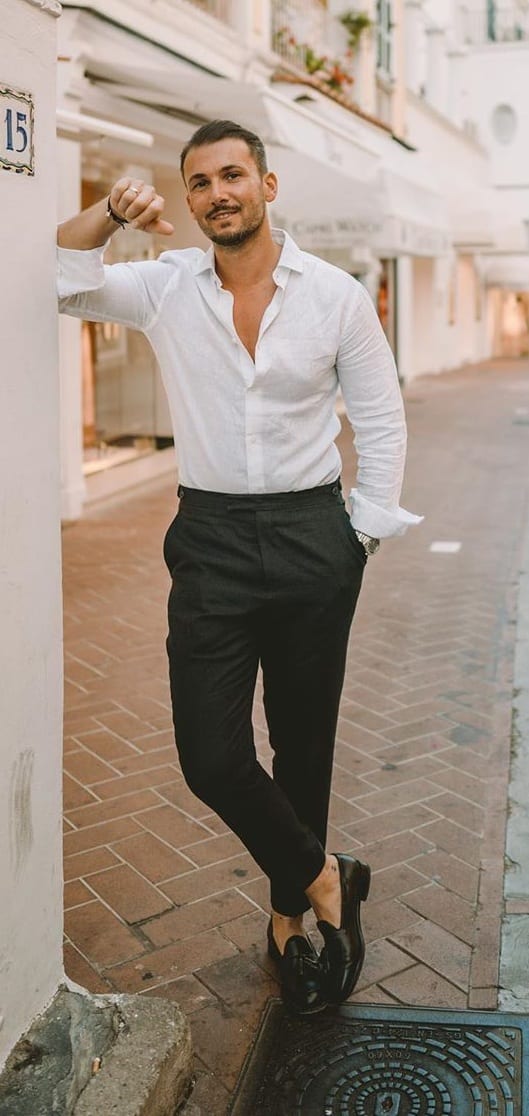 White Shirt With Black Pants | Black Pant Matching Shirt