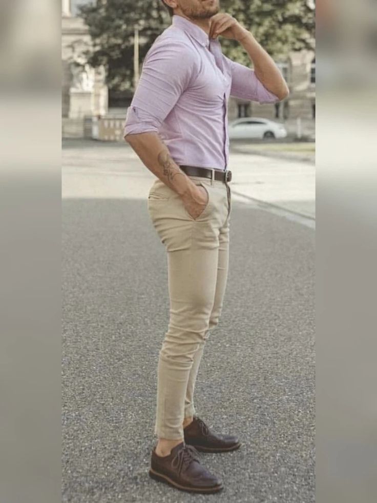 Purple Colour Shirt Matching Pants in Beige | purple colour shirt matching pant