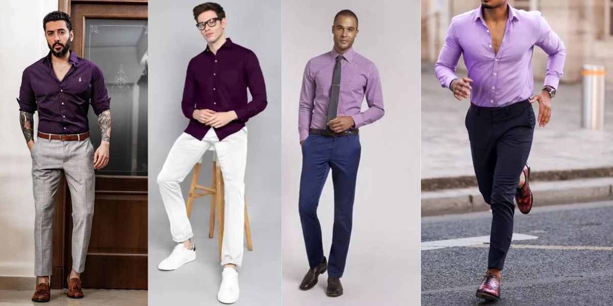 Purple Colour shirt Matching Pant