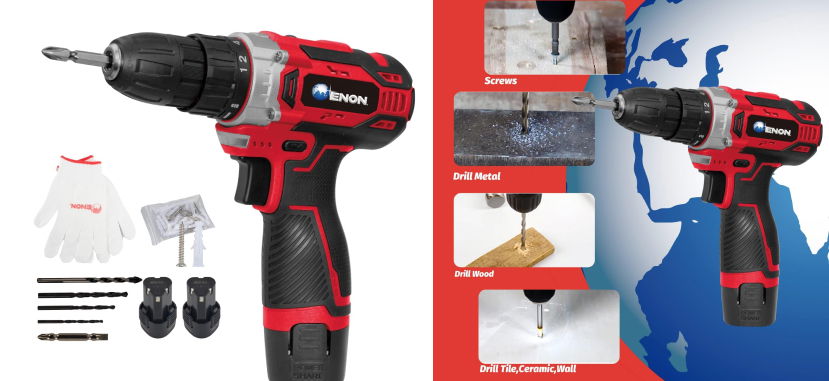 ENON 12V Cordless Drill Machine