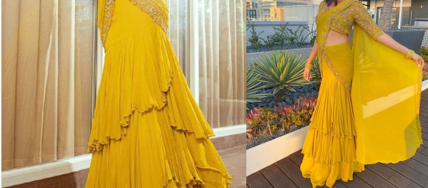 Lehenga Sari for Haldi Function