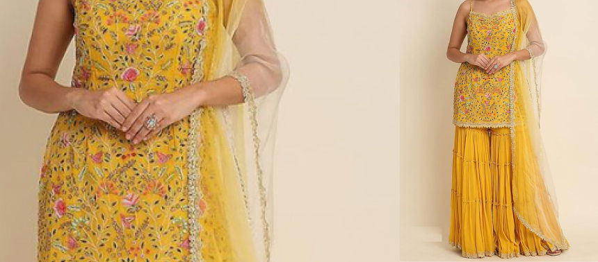 Yellow dress for Haldi