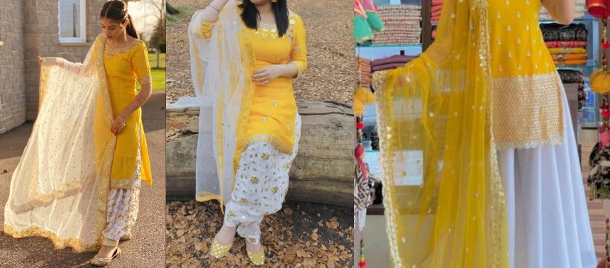 White & Yellow dress for Haldi
