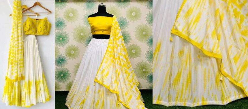 Floral Haldi Lehenga for Bride