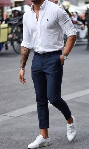 white shirt combination pants