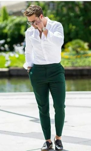 white shirt combination pants