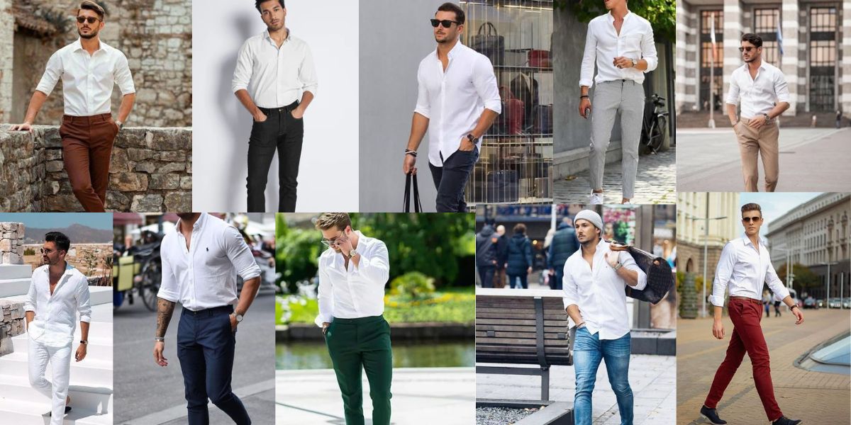 white shirt matching pant