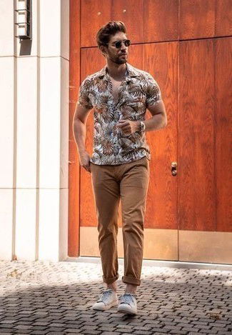 Brown pants with Printed Shirts | brown color pant matching shirt