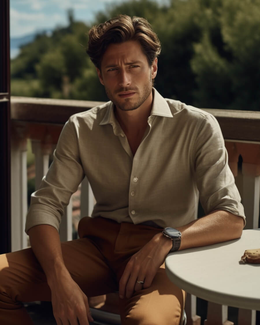 Brown Pant Matching with Grey Shirt | brown color pant matching shirt