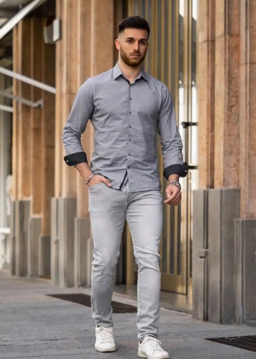 Grey Shirt with Grey Pants