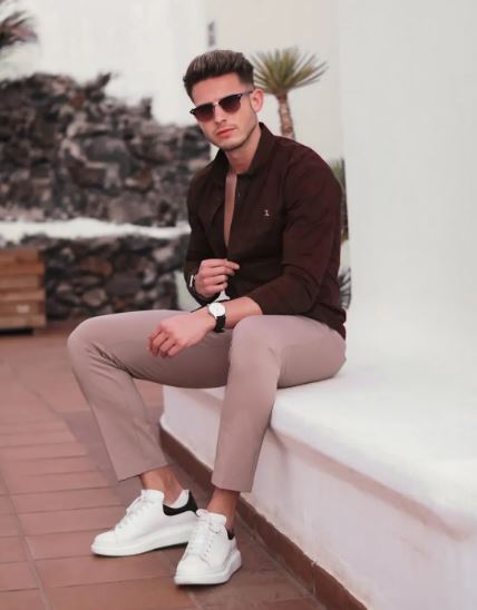 Brown Shirt Matching With Burgundy Colour Pants | brown color shirt matching pant