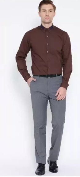Brown Shirt Matching With Charcoal Grey Pants