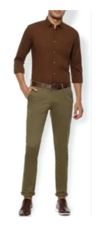 Brown Shirt Matching With Olive Green Pants
