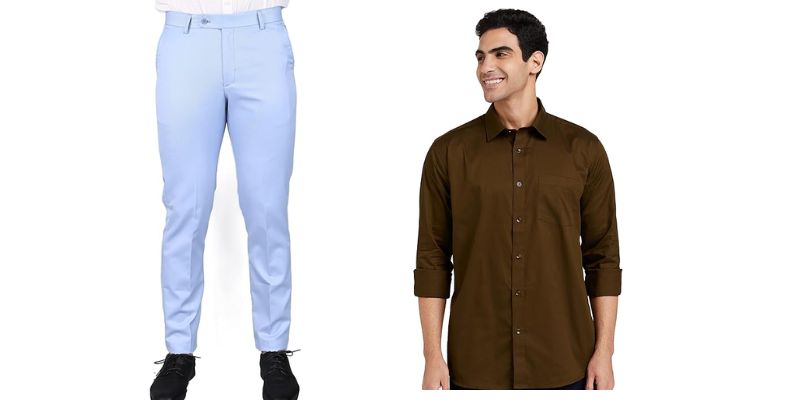 Brown Shirt Matching  With Light Blue Pants | brown color shirt matching pant