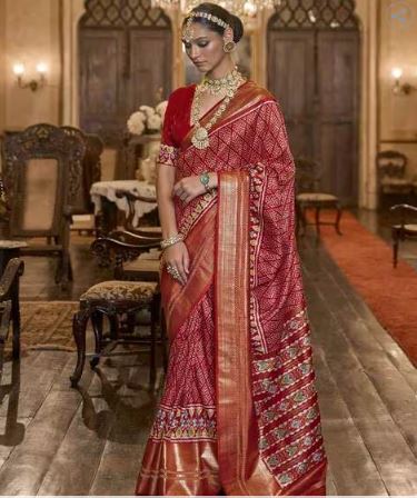 South Indian Bridal Look with Purple Pochampally Saree