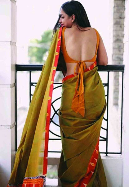 Backless Blouse with Extended Drapes