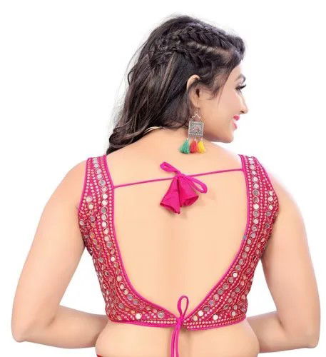 Mirror Work Backless Blouse