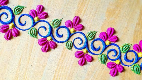 spiral border rangoli desings