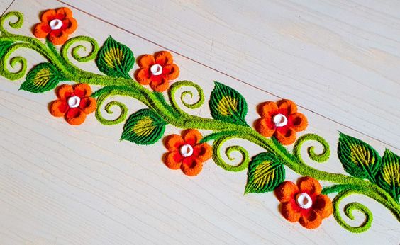 simple border designs rangoli