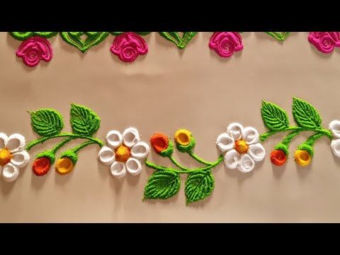 Floral vines | border rangoli design for diwali