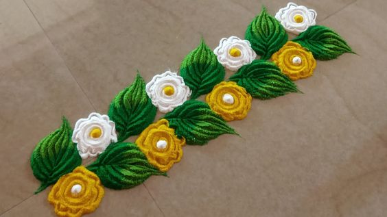 Dried flower | border design rangoli